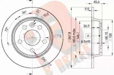 R BRAKE 78rbd21094 -  Тормозной диск